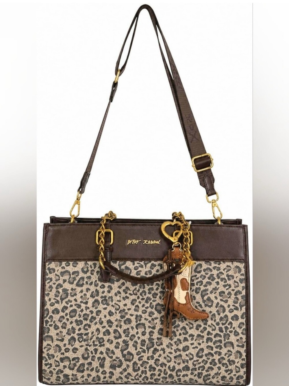 Betsey Johnson Brown western Leopard-Print shoulder bag NWT